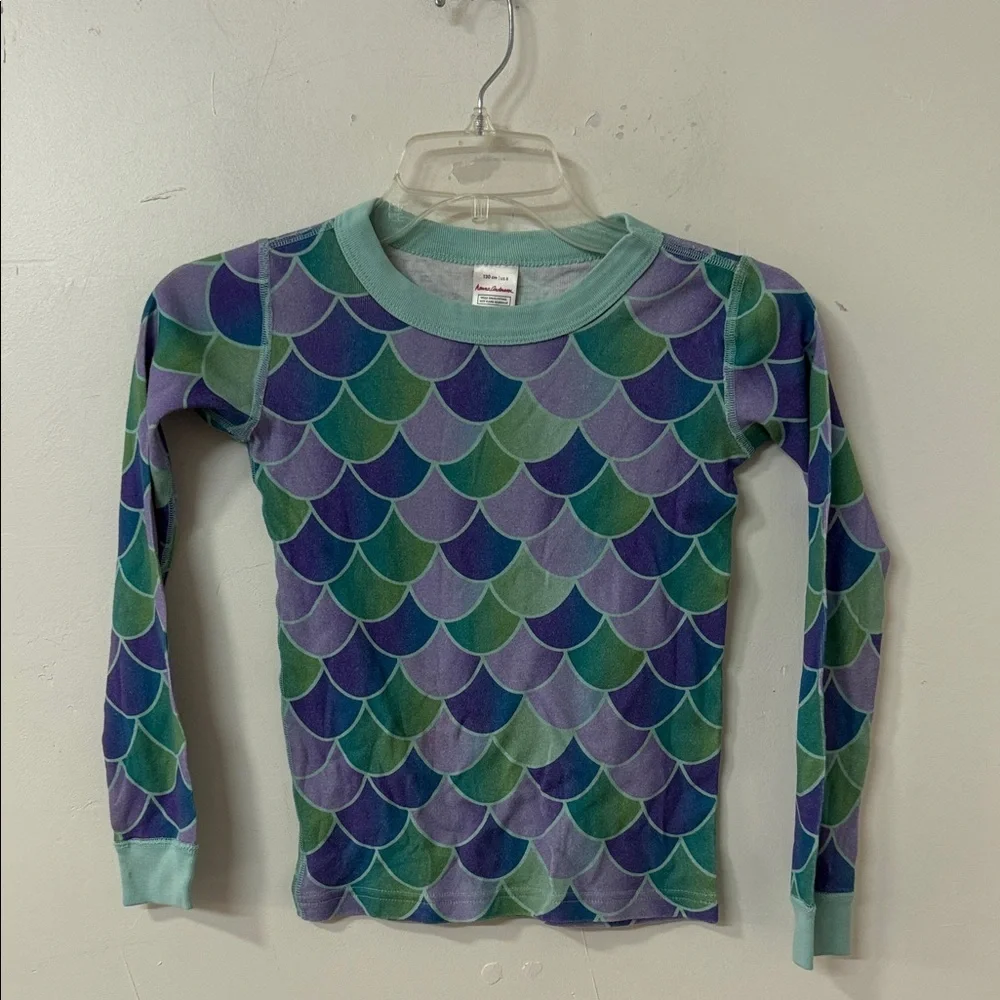 Hanna Andersson Kids Mermaid Scale Pajama Top - Purple and Green